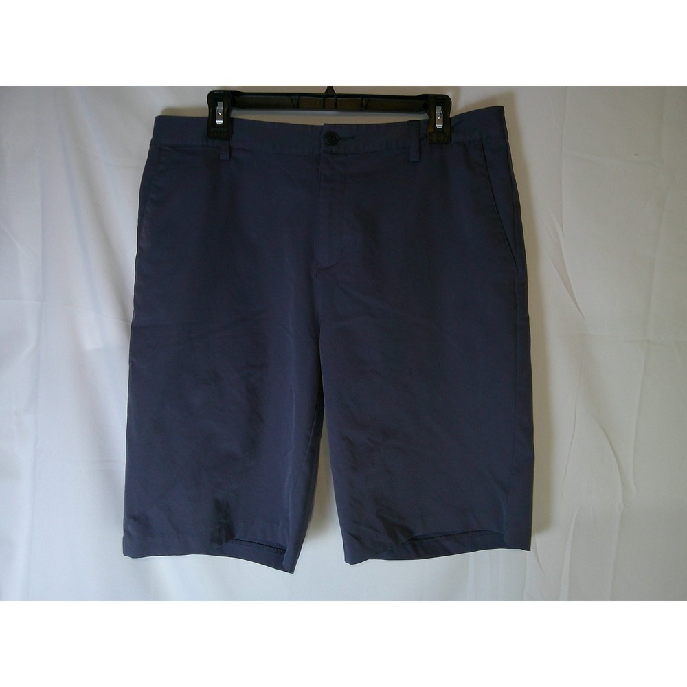 Adidas Climalite Mens Golf Shorts Navy Blue Size 34 Flat Front 3-Stripe RN88387